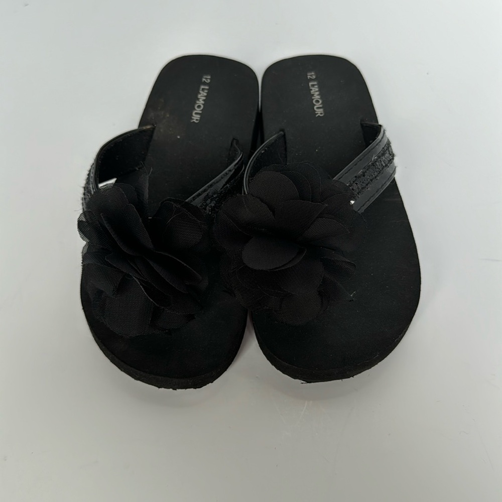 NEW L’Amour Girls Flip Flops, Platform, kids size 12